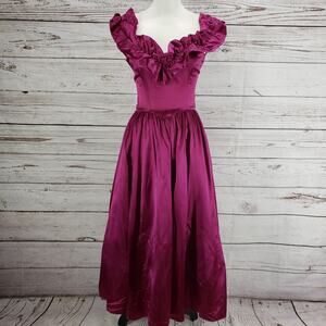 Gunne Sax by Jessica McClintock Magenta Victorian Formal Prom Dress Size 5